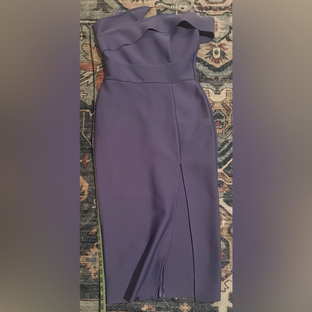 SHEIN Purple Off the Shoulder Pearl Bodycon Stretchy Midi Dress Women’s Medium - Picture 9 of 9